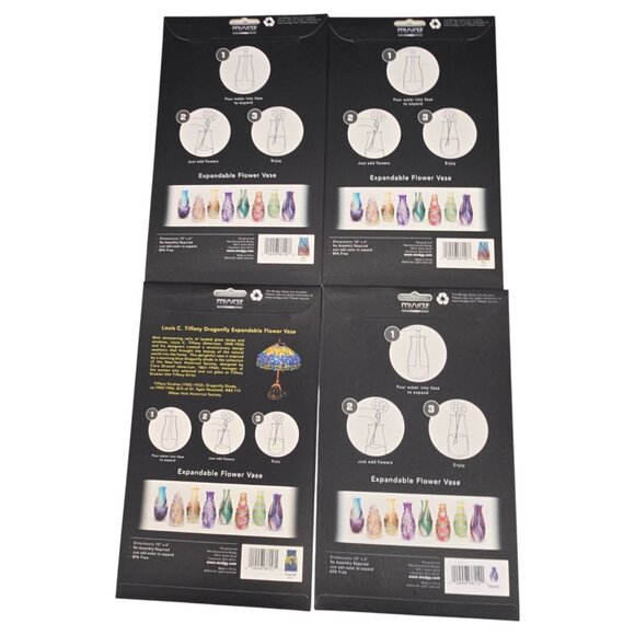 Modgy Expandable Reusable Flower Vases Pack Of 4 Louis C. Tiffany Designs NEW - Picture 2 of 8